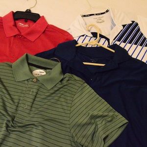 4 Golf Polos - 2 FIla S, 1 Grand Slam, 1 Unbranded
